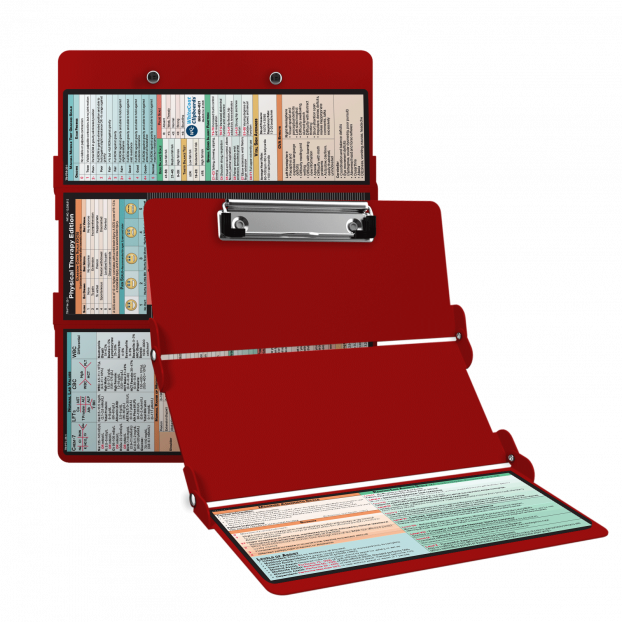 WhiteCoat Clipboard® Trifold - Red Physical Therapy Edition